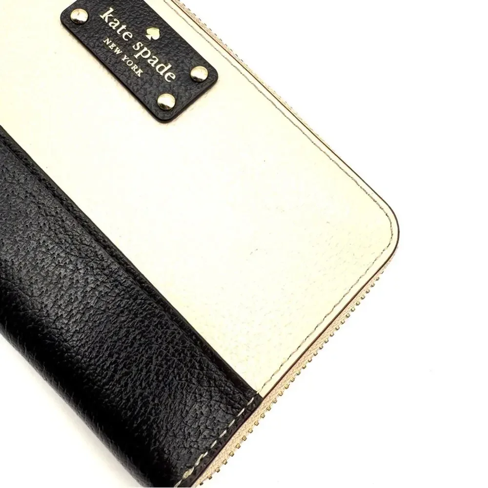 Kate Spade Neda Wellesley Two Tone Pebble/Black Zip Wallet WLRU2547